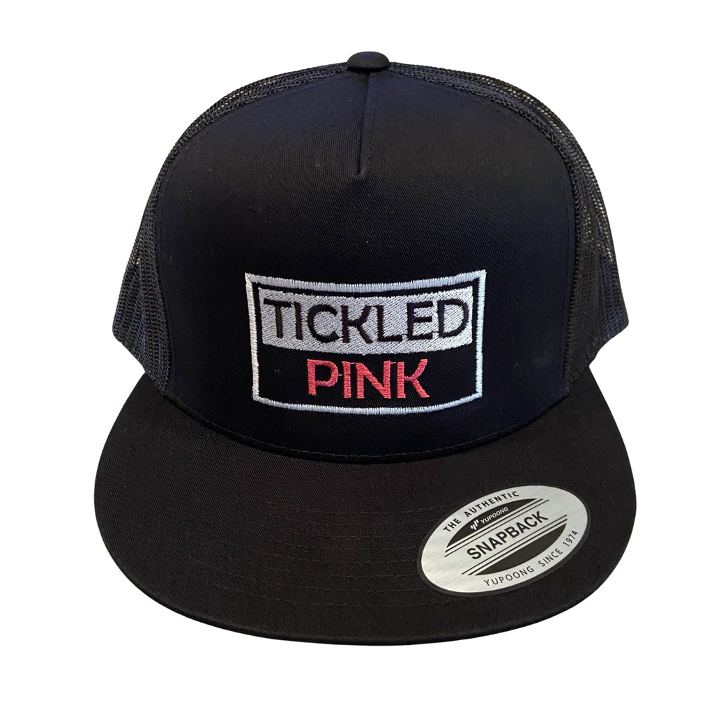 THIGHBRUSH® "TICKLED PINK" - Trucker Snapback Hat - Flat Bill - Black