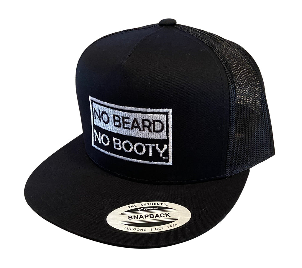 NO BEARD NO BOOTY® COLLECTION by THIGHBRUSH® - TRUCKER FLATBILL HAT  - BLACK