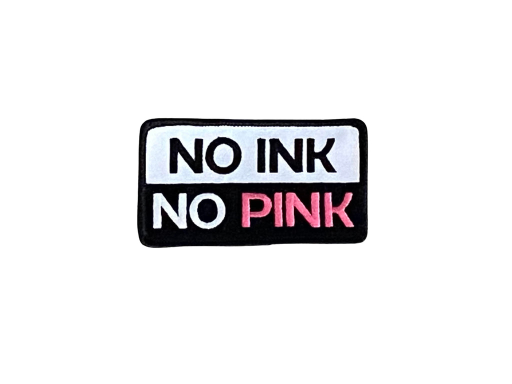 THIGHBRUSH® - “NO INK NO PINK” Rectangular Patch - Black and White with Pink