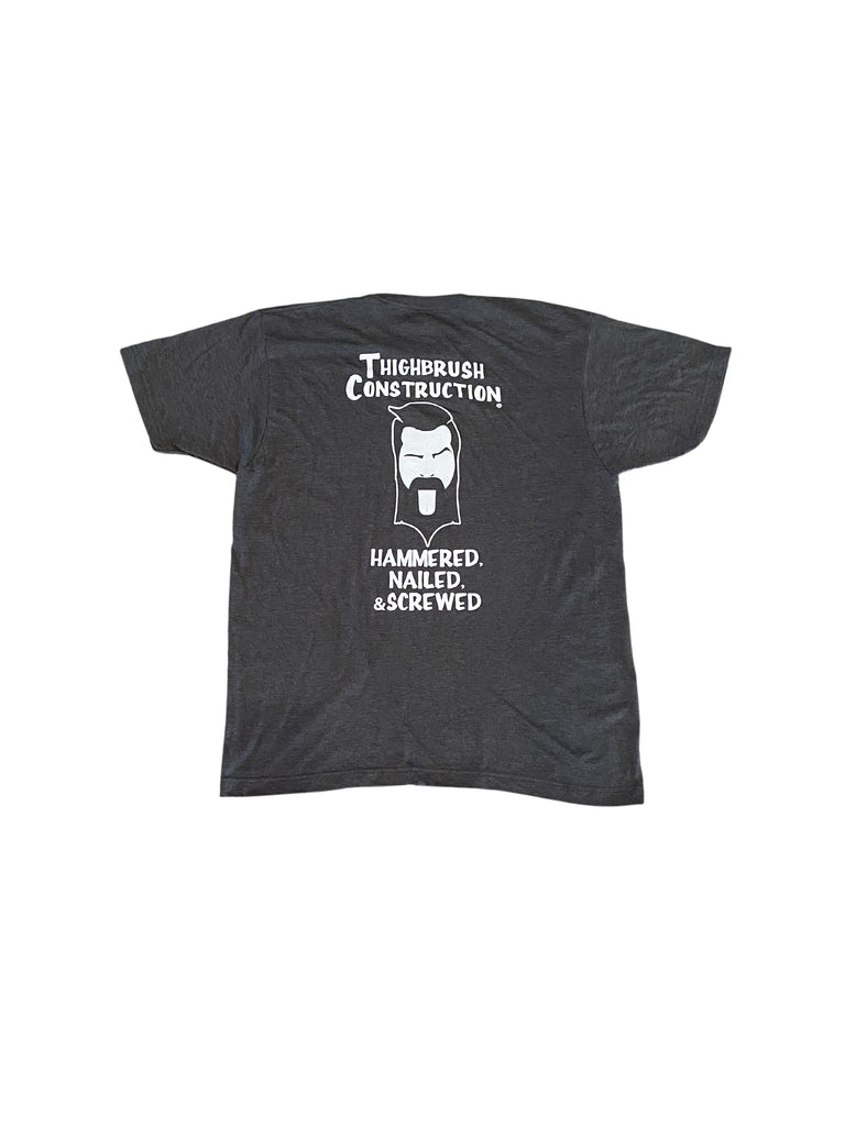 THIGHBRUSH® CONSTRUCTION - HAMMERED, NAILED & SCREWED - Men's T-Shirt - Heather Charcoal