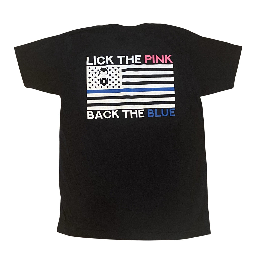 THIGHBRUSH® - "LICK THE PINK, BACK THE BLUE" - Men's T-Shirt - Black