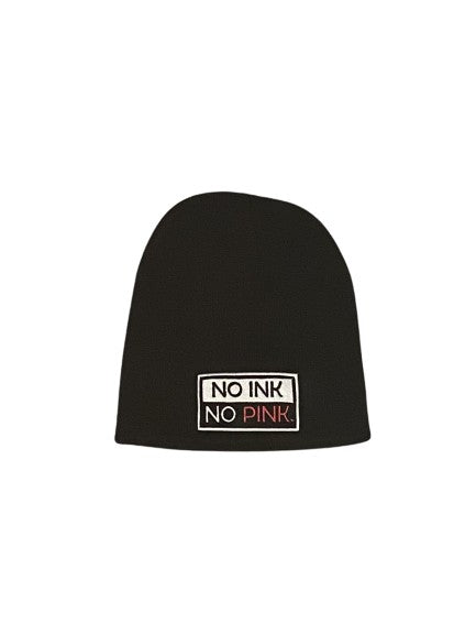 THIGHBRUSH® "No Ink, No Pink!" Beanies - Black with Patch
