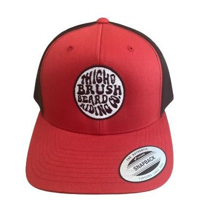 THIGHBRUSH® BEARD RIDING COMPANY - Trucker Snapback Hat - Red and Black