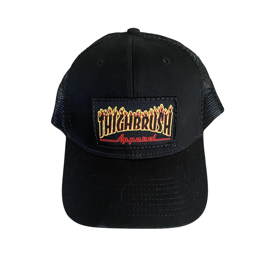 THIGHBRUSH® APPAREL - "EN FUEGO" - Trucker Snapback Hat - Black