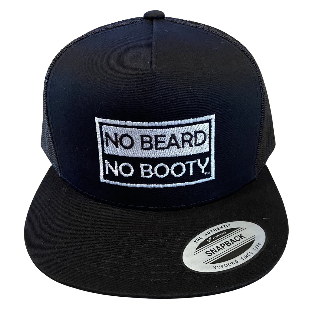 NO BEARD NO BOOTY® COLLECTION by THIGHBRUSH® - Trucker Snapback Hat - Black - Flat Bill 