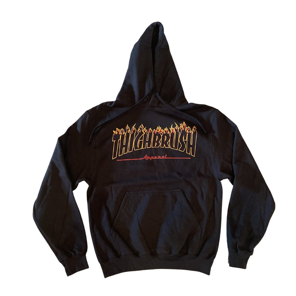 THIGHBRUSH® - "En Fuego" - Unisex Hooded Sweatshirt - Black 