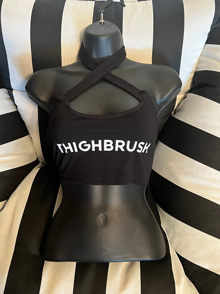THIGHBRUSH® - Women's Criss-Cross Front Top - Black - 