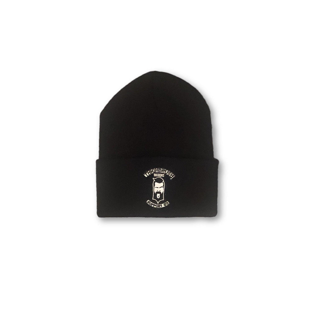 THIGHBRUSH® BIKERS "SUPPORT 69" Cuffed Beanies - Patch on Front - Black - thighbrush