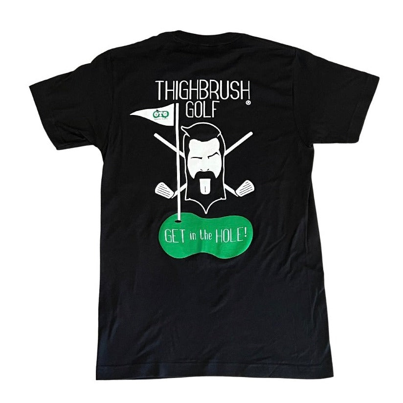 THIGHBRUSH® GOLF - GET in the HOLE! - Men's T-Shirt - Black