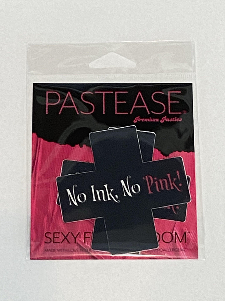 Pastease® Premium Pasties - THIGHBRUSH® "No Ink, No Pink!"- Cross in Black