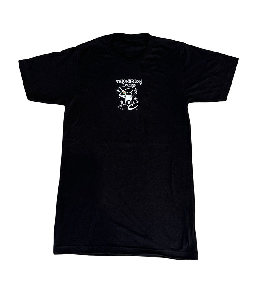 THIGHBRUSH® LOUNGE “Happy Hour 6-9 Daily” - Men's T-Shirt - Black - 
