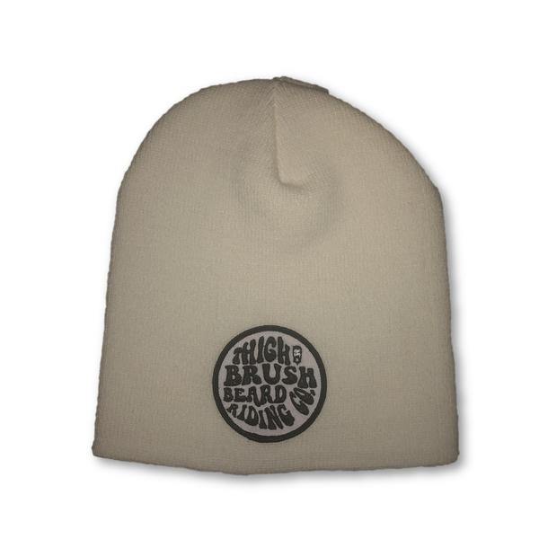 THIGHBRUSH® BEARD RIDING COMPANY Beanies - Patch on Front - White - 