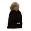 THIGHBRUSH® APPAREL COMPANY - Raccoon Fur Pom Cuffed Beanies - Black