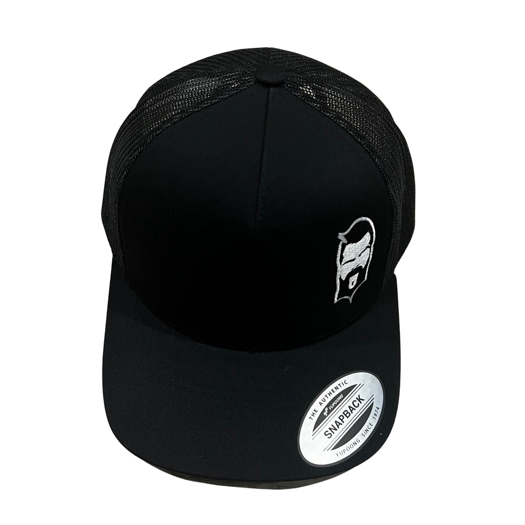 THIGHBRUSH® - Trucker Snapback Hat - 5-Panel with 2-Tone Face Logo - Black - 