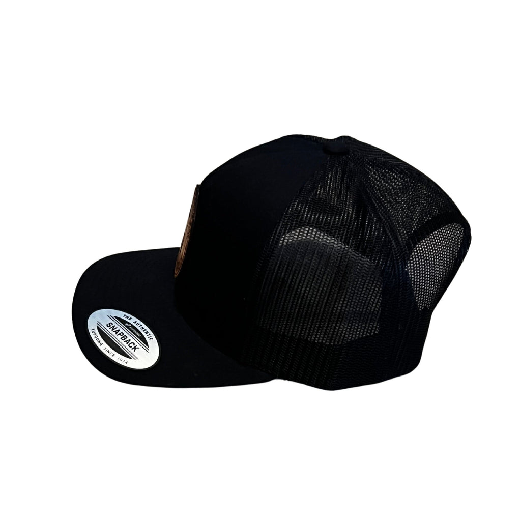 THIGHBRUSH® APPAREL COMPANY - Snapback Hat with Leather Patch - Black - 