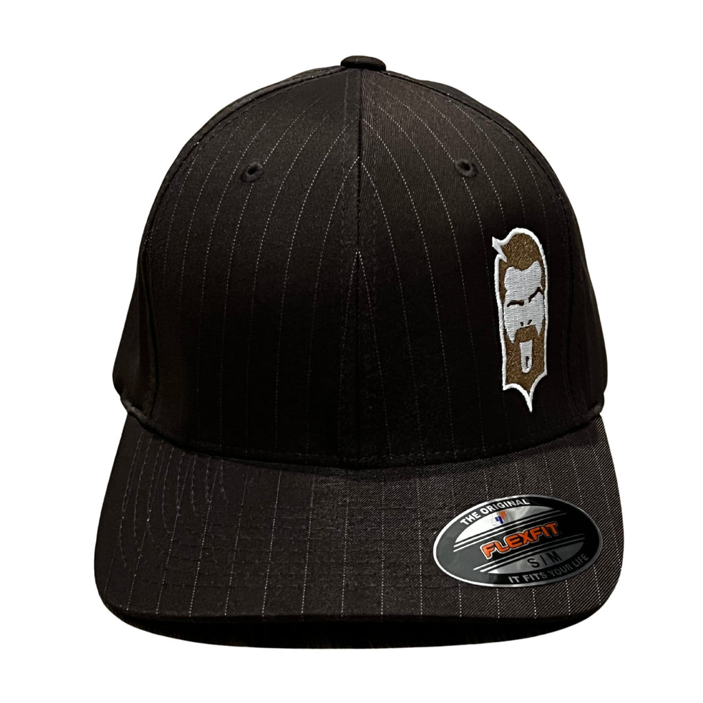 THIGHBRUSH® - FlexFit Hat - Brown Pinstripe with 2-Tone Face Logo