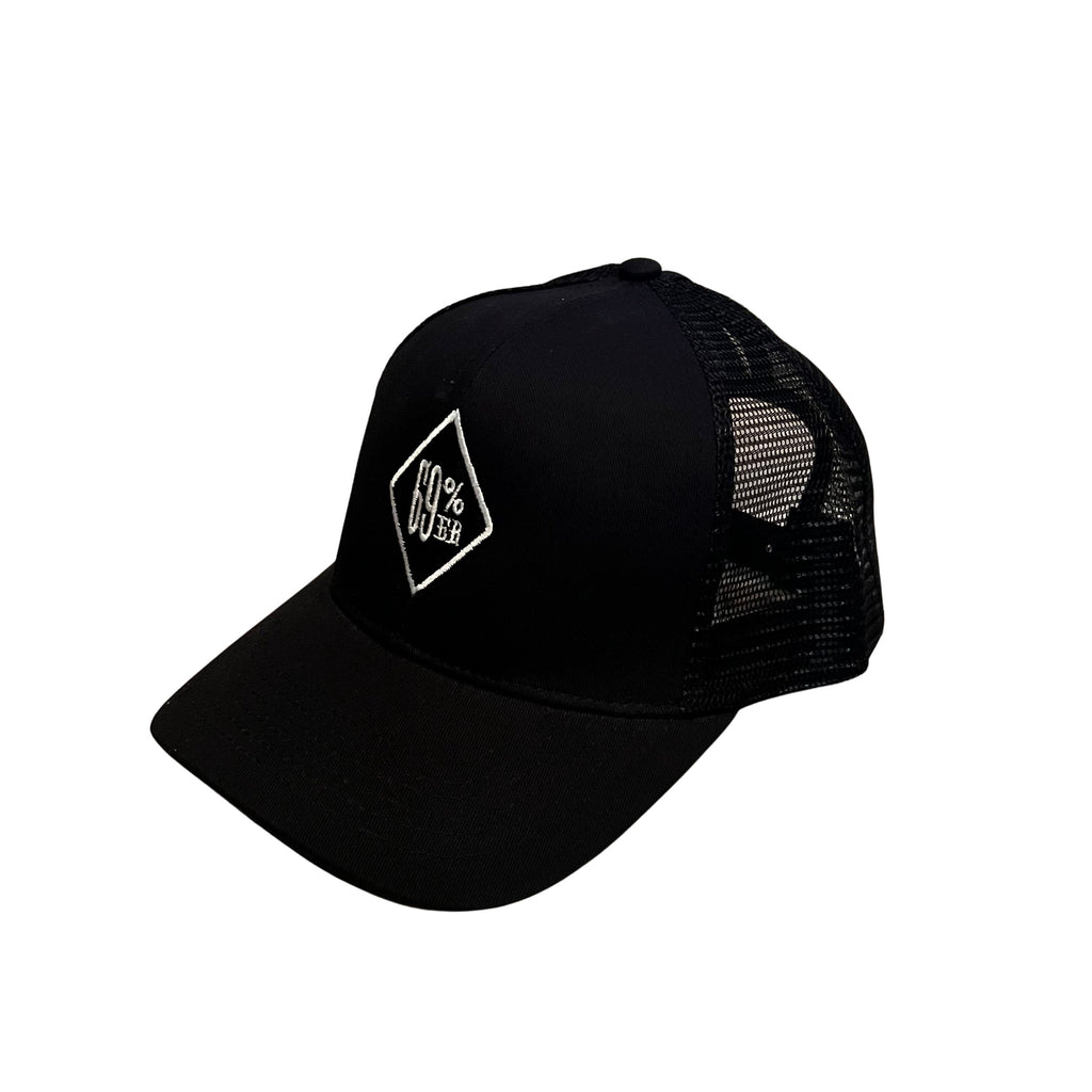 THIGHBRUSH® "69% ER DIAMOND COLLECTION" - Ponytail Trucker Snapback Hat - Black