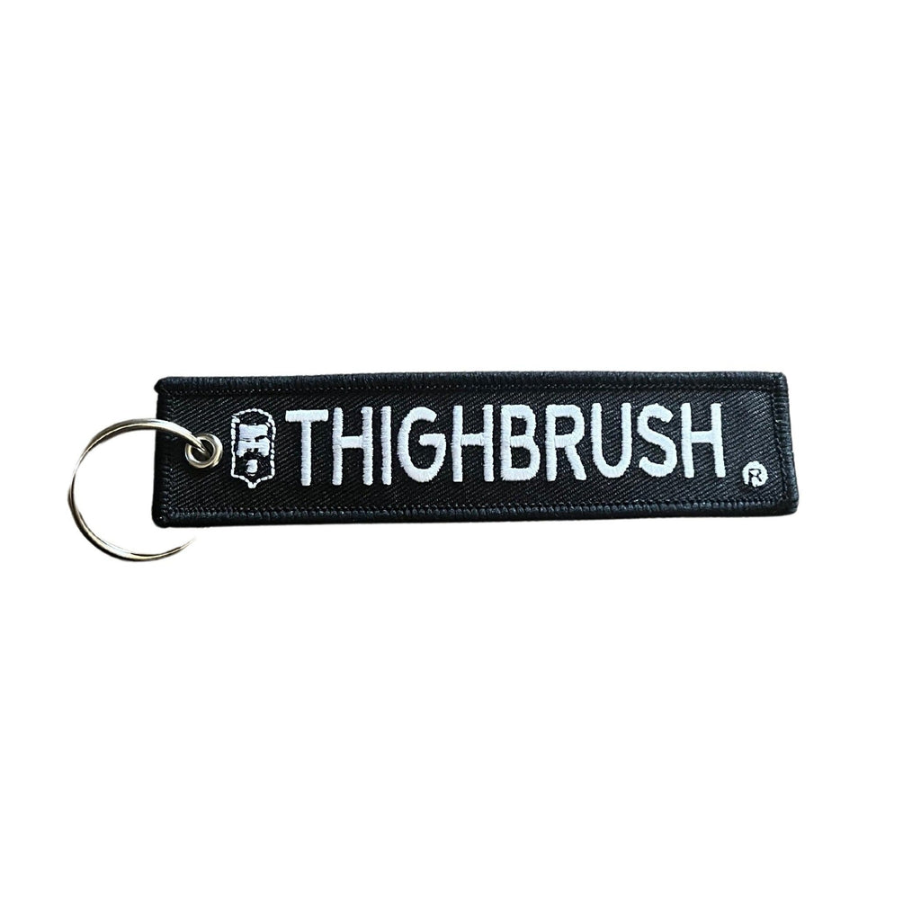 THIGHBRUSH® - Woven Fabric Keychain - Black and White - 