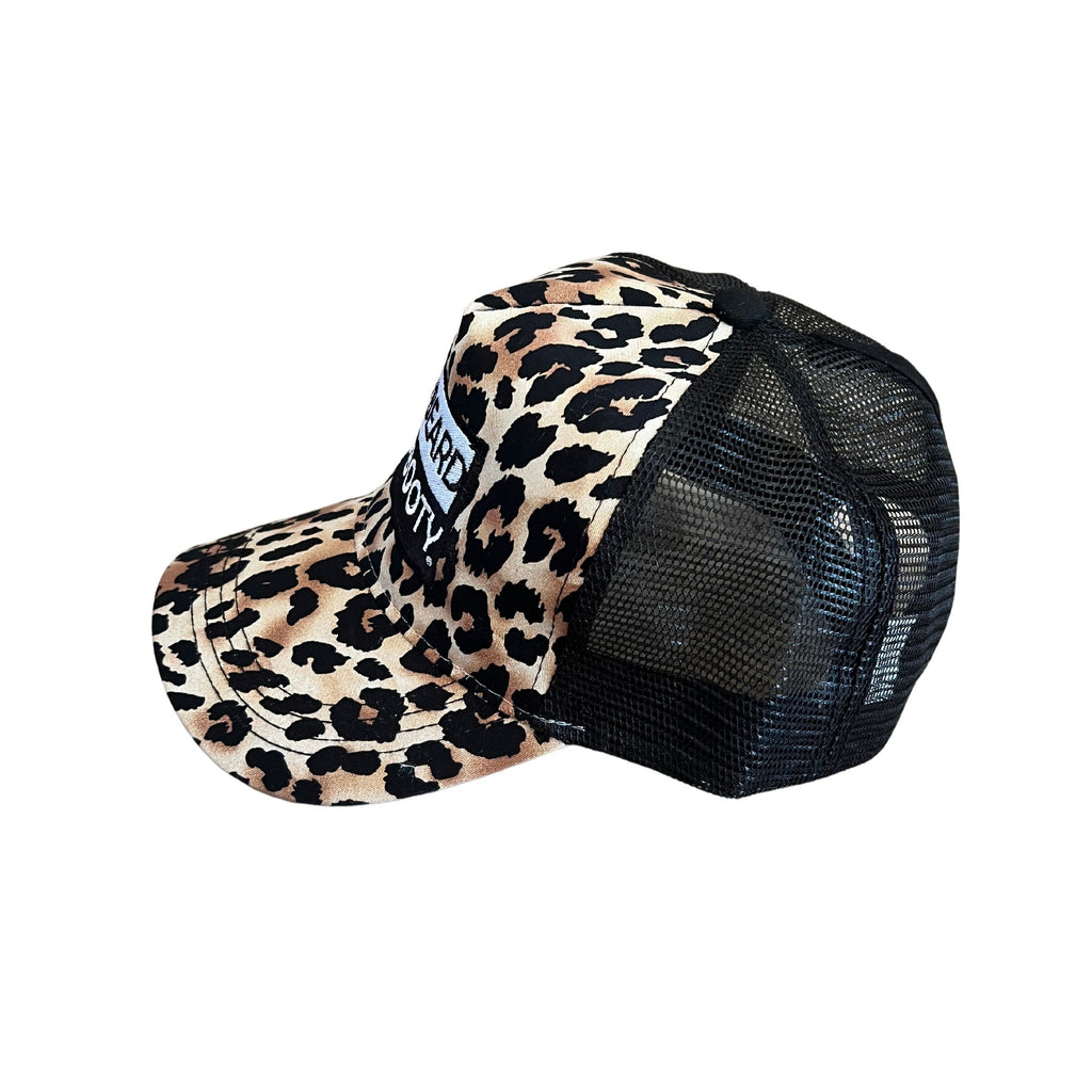 NO BEARD NO BOOTY® COLLECTION by THIGHBRUSH® - Ponytail Trucker Snapback Hat - Leopard - 