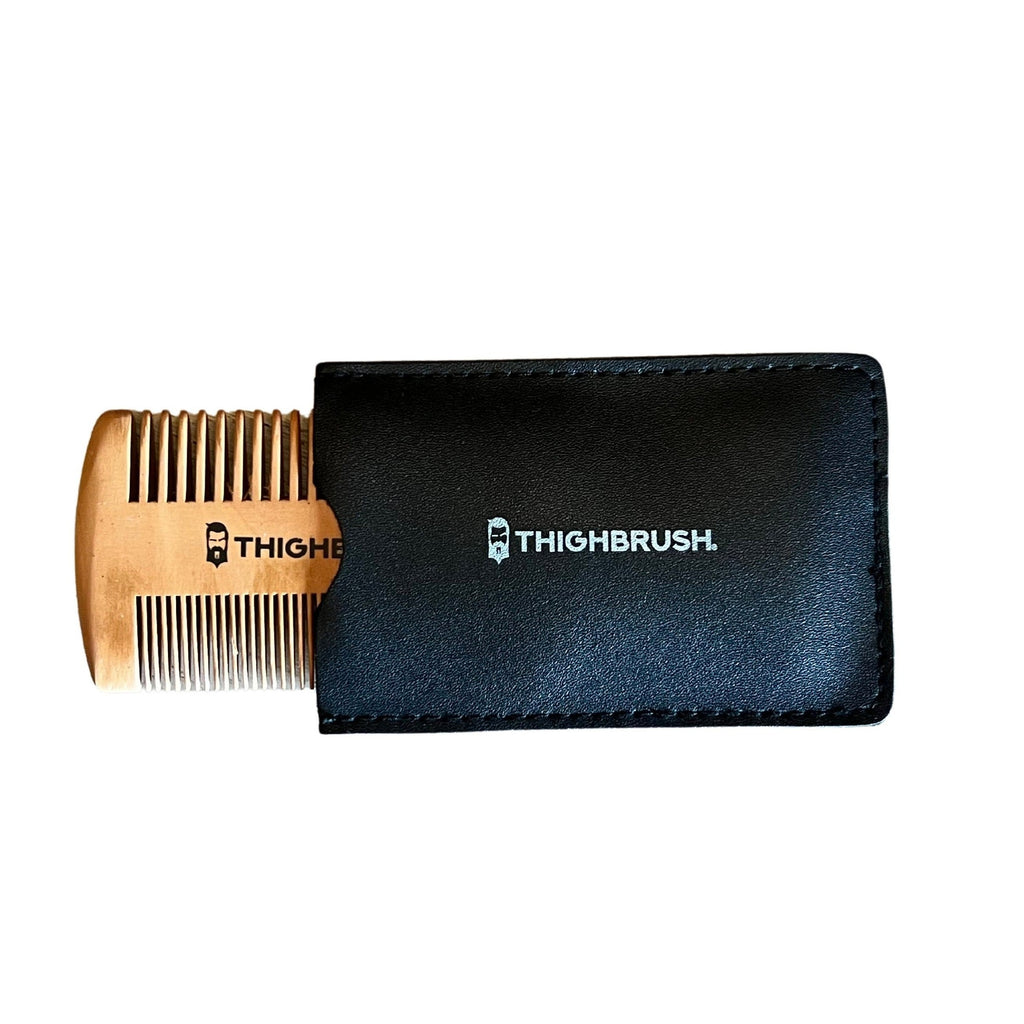 THIGHBRUSH® Natural "Wood" Beard Comb - 2-Sided 