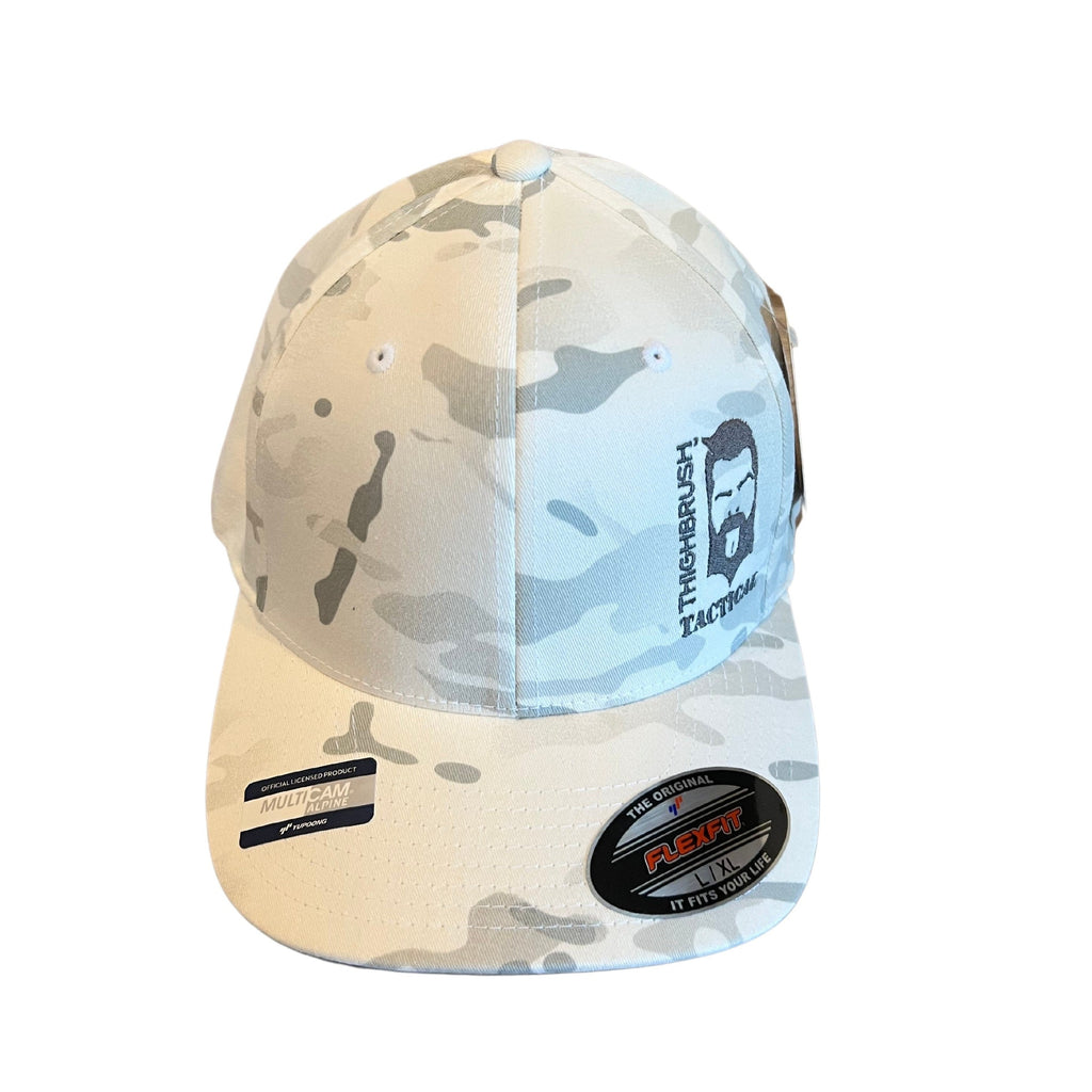 THIGHBRUSH® TACTICAL - FlexFit Hat - Camo - Multicam Alpine White - Squeal Team Six 