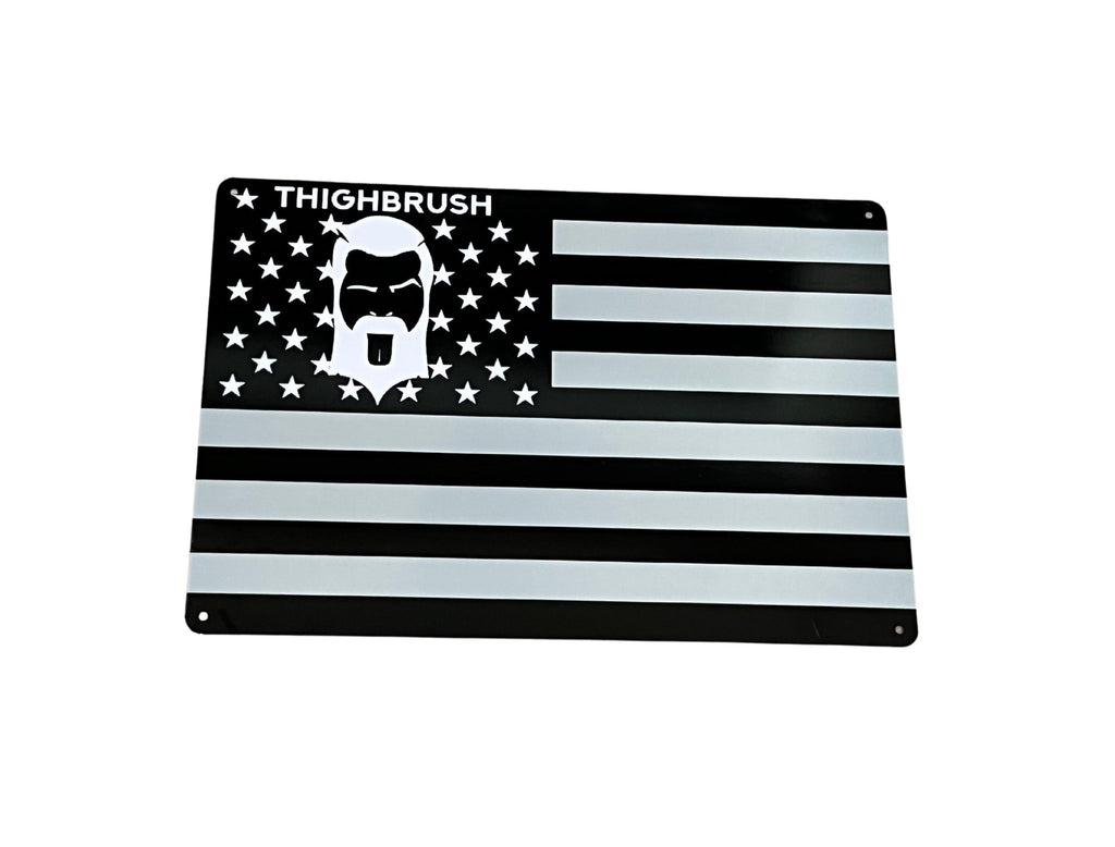 THIGHBRUSH® PATRIOTIC FLAG - Metal Garage Sign - 