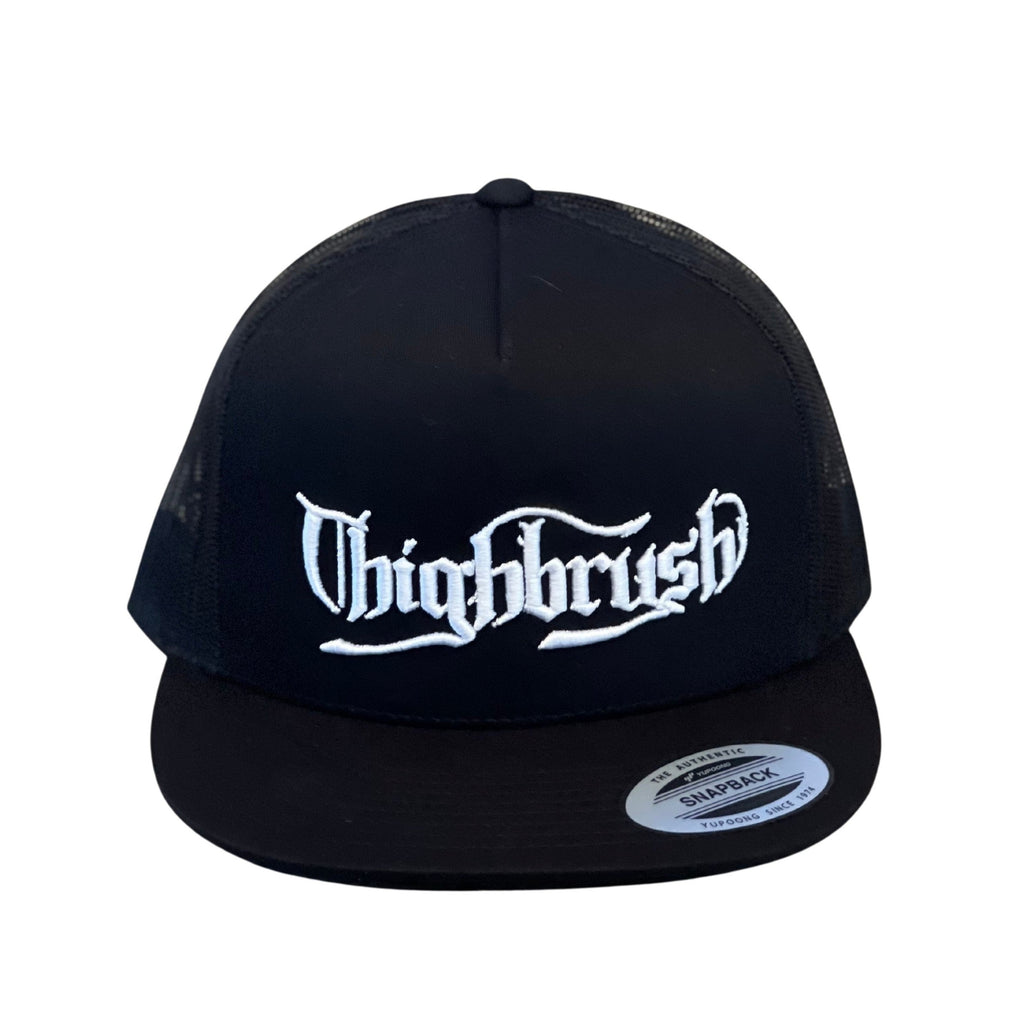 THIGHBRUSH® “OUTLAW" - Flat Bill Trucker Snapback Hat - Black - 