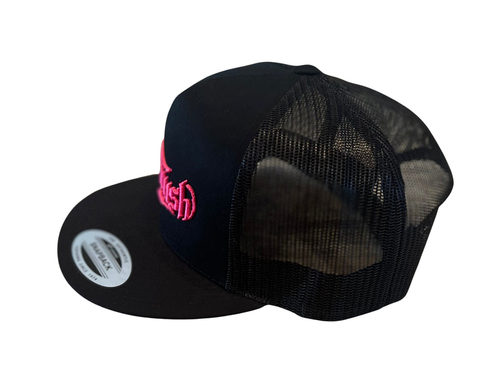 THIGHBRUSH® “OUTLAW" - Flat Bill Trucker Snapback Hat - Black with Pink