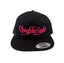 THIGHBRUSH® - OUTLAW - Flat Bill Trucker Snapback Hat - Black with Pink