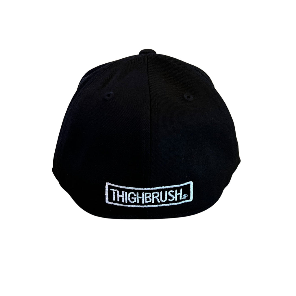 THIGHBRUSH® FACE LOGO - Flat Bill FlexFit Hat - Black