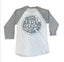 THIGHBRUSH® BEARD RIDING COMPANY - Unisex Baseball Tee - White with Silver
