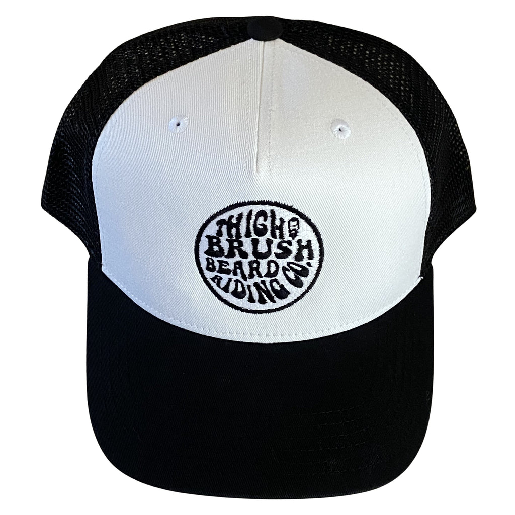 THIGHBRUSH® BEARD RIDING COMPANY - Trucker Snapback Hat - White and Black - 