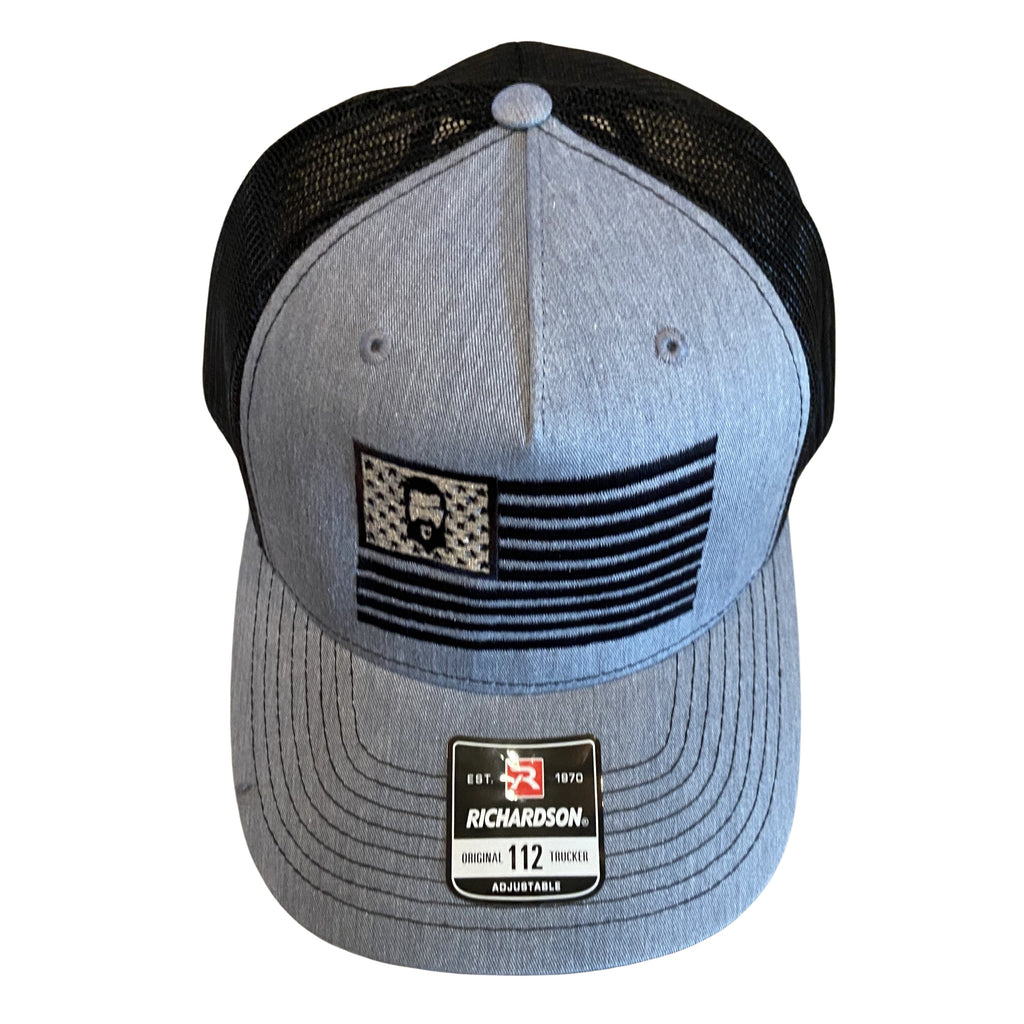 THIGHBRUSH® - Flag Trucker Snapback Hat - Grey and Black