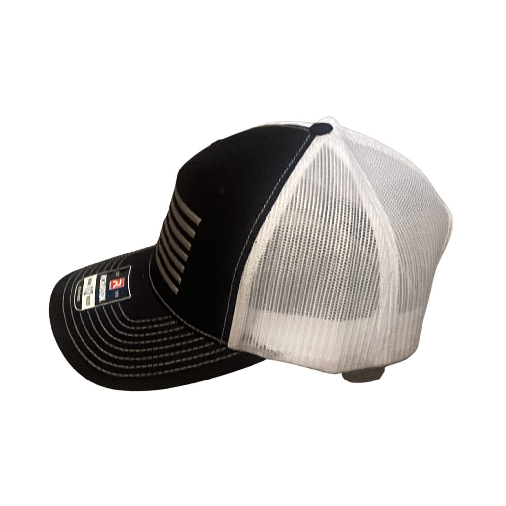 THIGHBRUSH® Patriotic Trucker Snapback Hat - Black and White - 