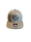 THIGHBRUSH® BEARD RIDING COMPANY - Trucker Snapback Hat - Khaki and White