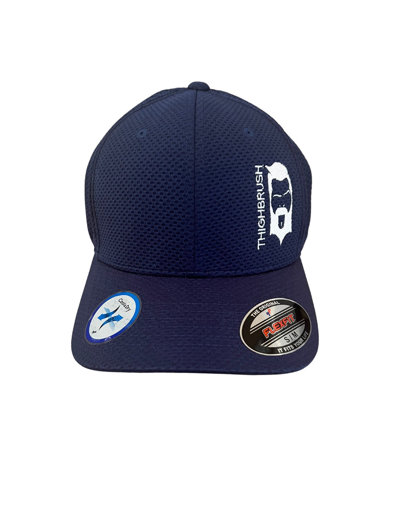 THIGHBRUSH® - Cool and Dry FlexFit Hat - Navy Blue with White