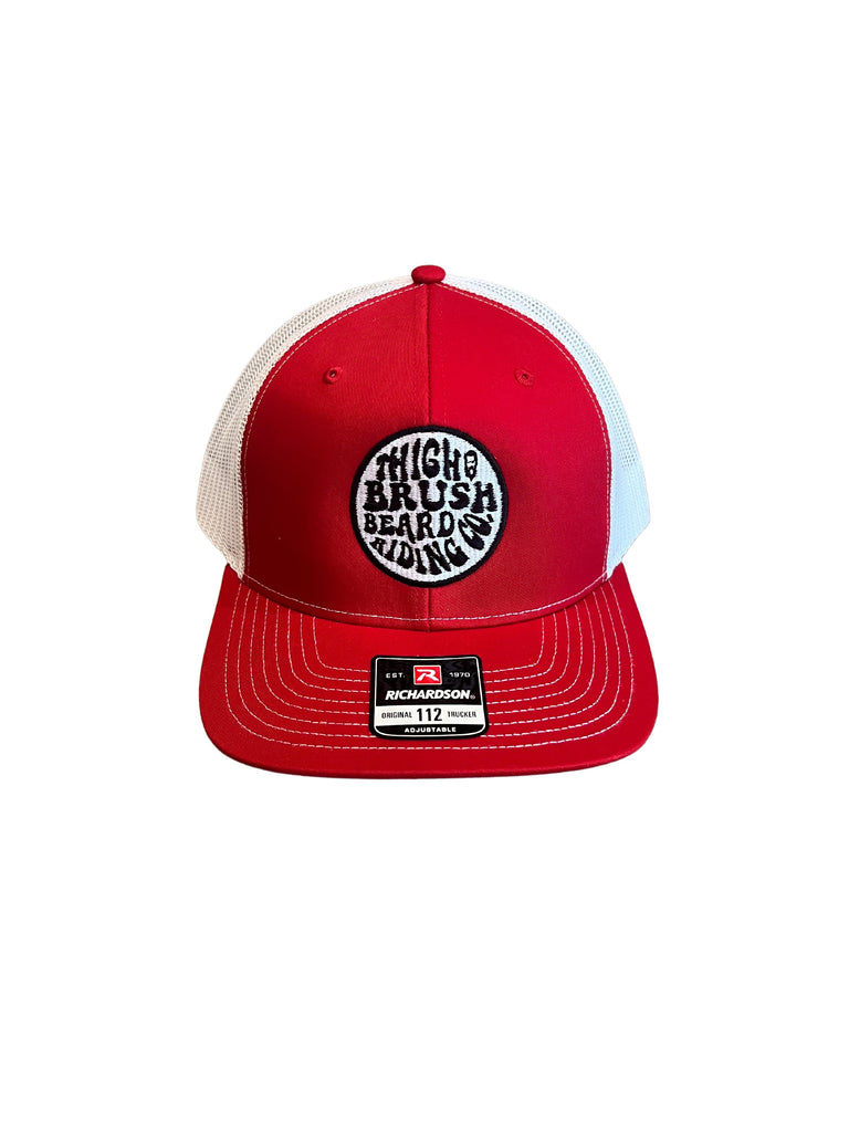 THIGHBRUSH® BEARD RIDING COMPANY - Trucker Snapback Hat - Red/White