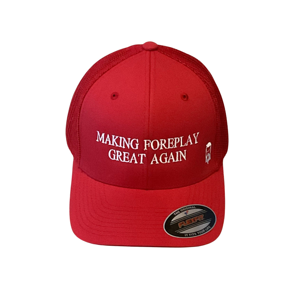 THIGHBRUSH® - Making Foreplay Great Again - Trucker OSFA Mesh FlexFit Hat - Red