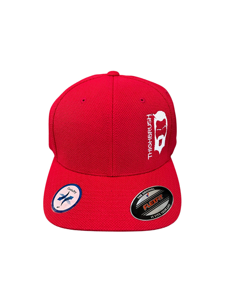 THIGHBRUSH® - Cool and Dry FlexFit Hat - Red with White