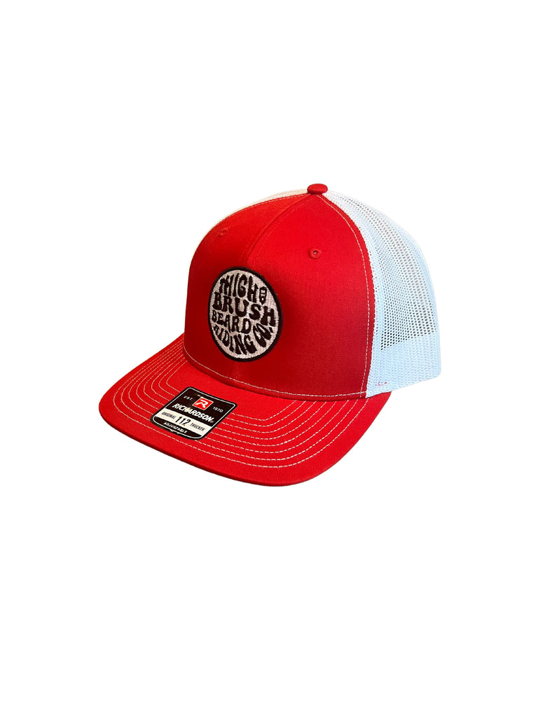 THIGHBRUSH® BEARD RIDING COMPANY - Trucker Snapback Hat - Red/White - 