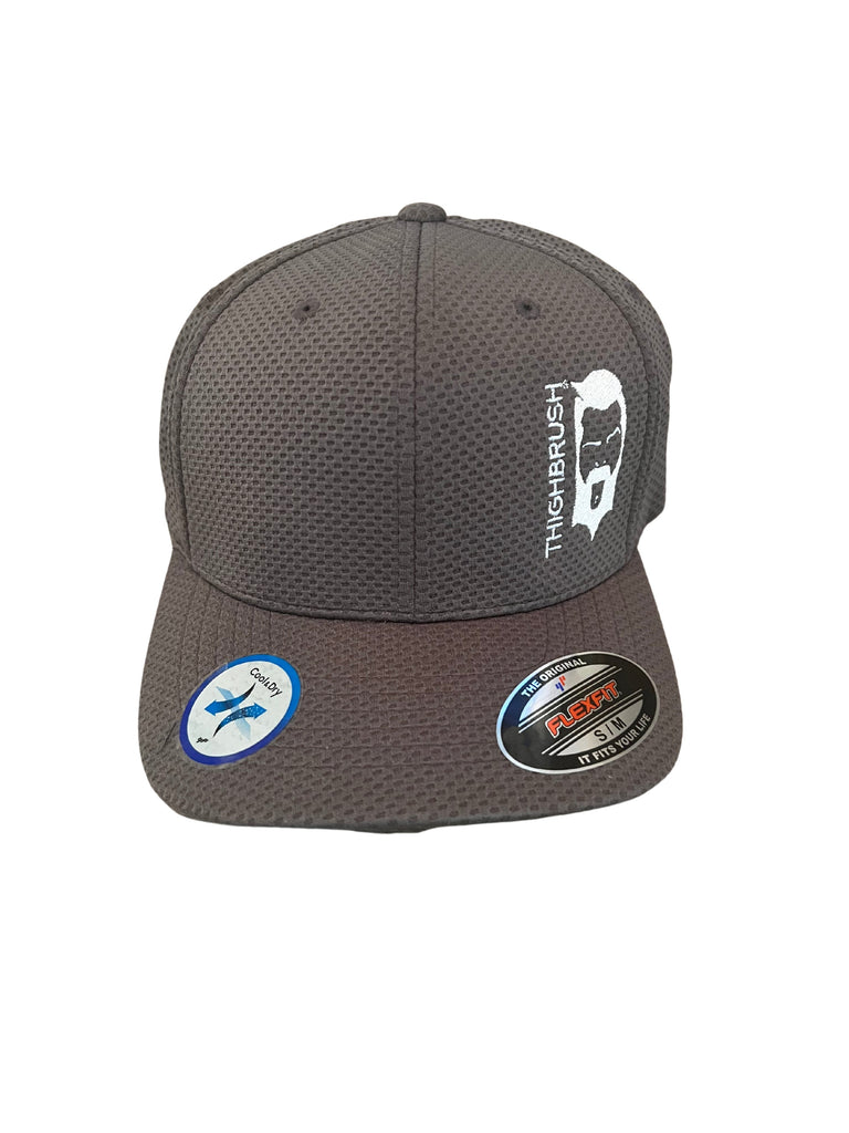 THIGHBRUSH® - Cool and Dry FlexFit Hat - Charcoal with White
